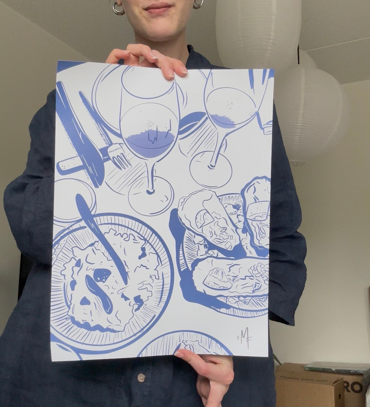 Middag Blue Poster 30x40