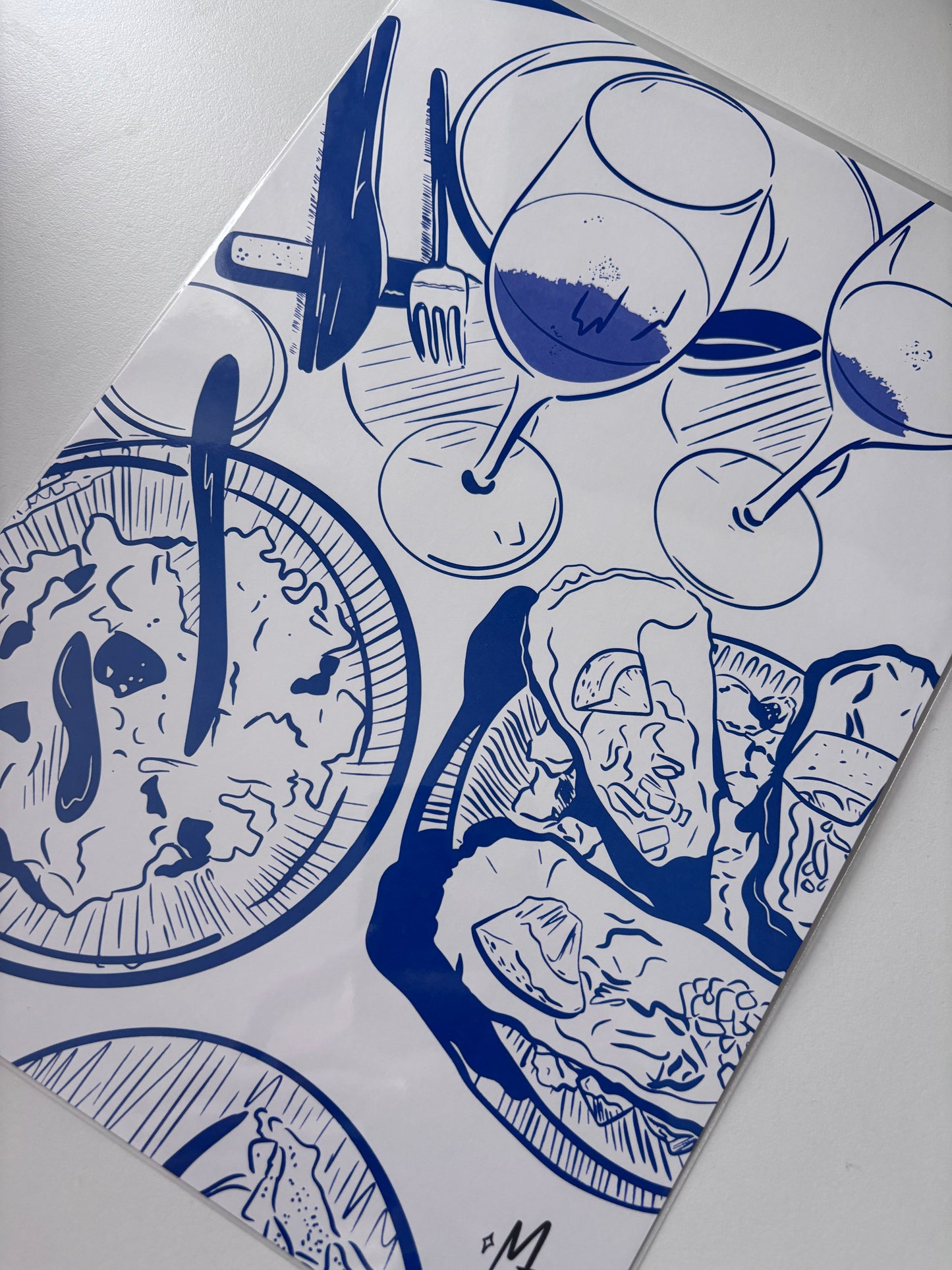 REA: Middag Blue Poster A4