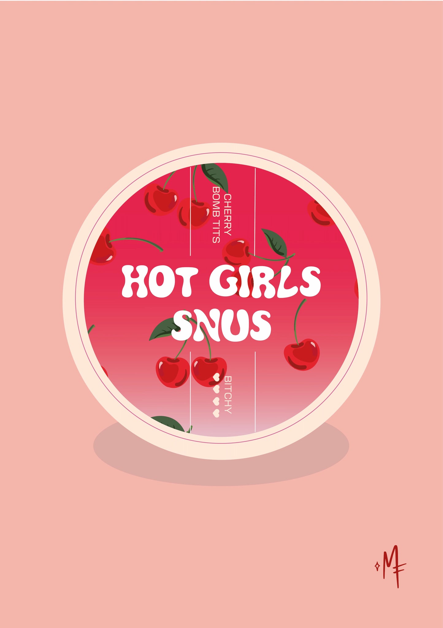 REA: Hot Girls Snus Cherry Poster 50x70